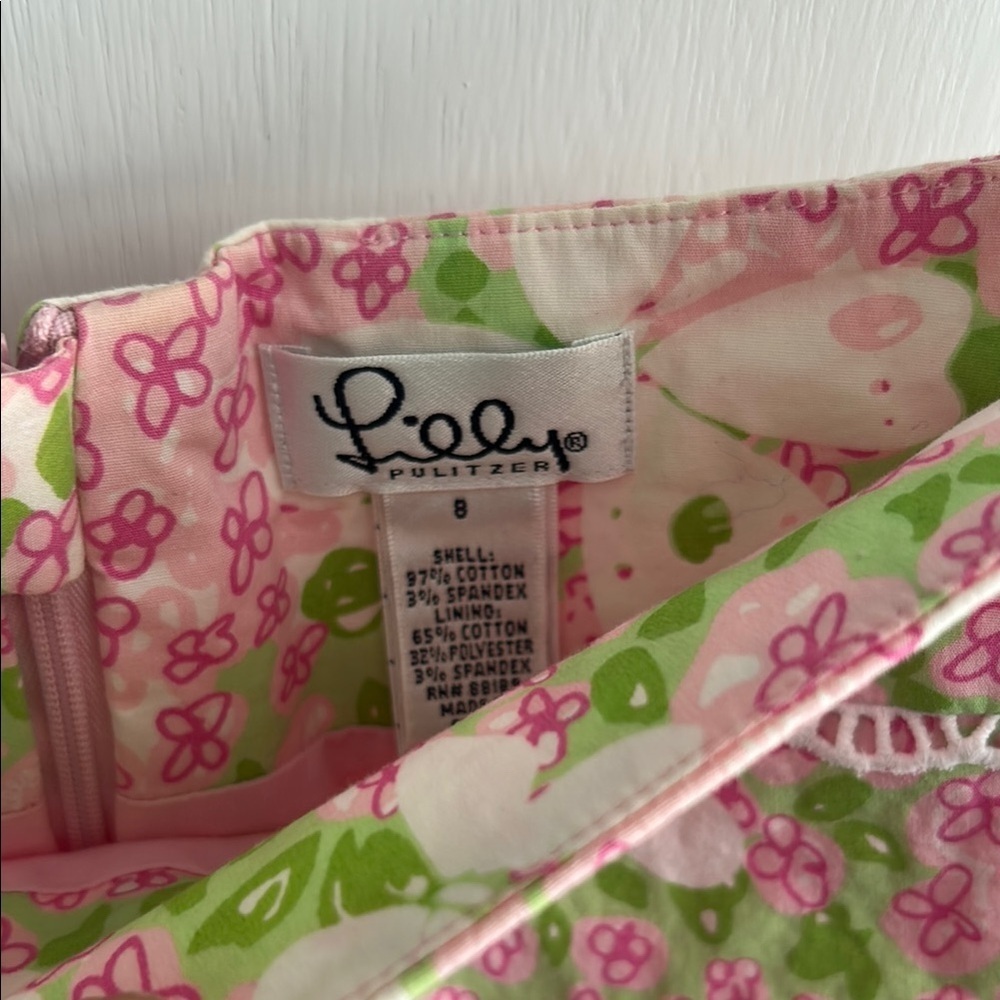 NWOT Lilly Pulitzer Pink Gossip Butterfly Print Mini Skirt - Picture 2 of 6